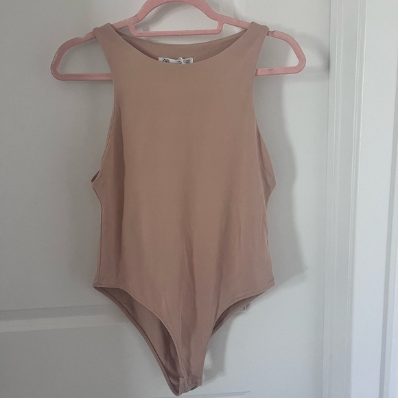 Zara Women's Tan Sleeveless Bodysuit Size Large - Picture 6 of 12